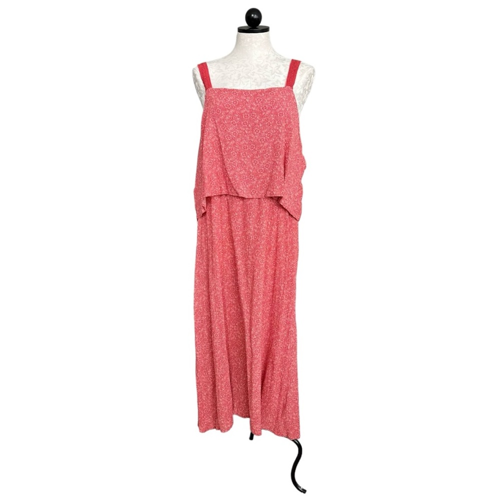 Studio B by Bobeau Floral & Paisley Tiered Sun Dress Orange Size XL - Picture 13 of 13